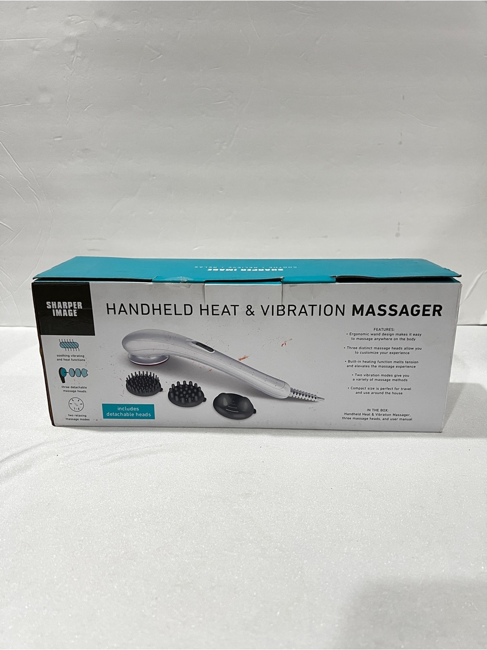 Sharper Image Handheld Heat & Vibration Massager Ideal For Head Back & Legs